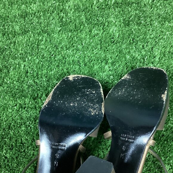 YSL Yves Saint Laurent Open Toe Block Heel Sandals 8M - Picture 11 of 12